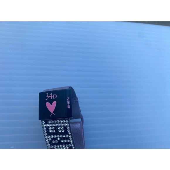 Victoria's Secret Bra Womens 34D Purple Very Sexy Push Up Rhinestone Logo Strap - Picture 9 of 12